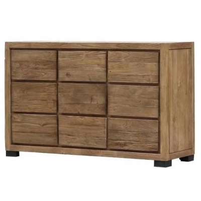 Rustic Antique Style Solid Oak Wood Buffet Drawers Sideboard Storage Cabinet