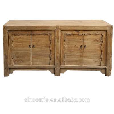 Chinese Antique Style Reclaimed Wood Natural Water Washing TV Cabinet Furniture