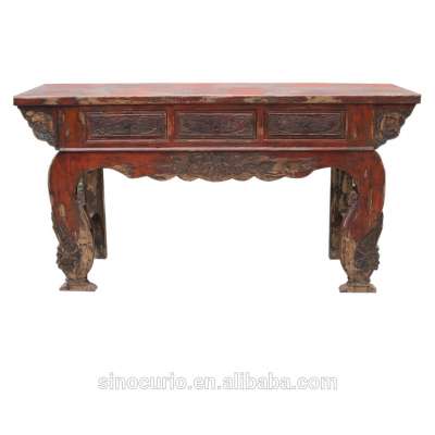 Chinese Antique Furniture Wood Carved Buddha Table