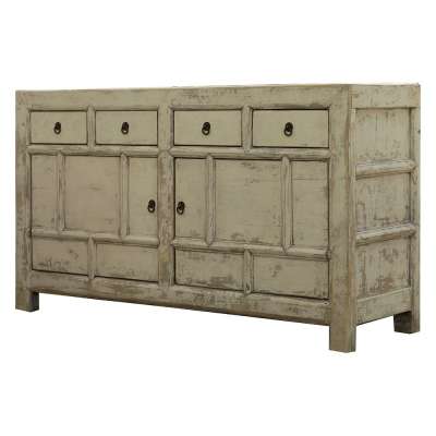 2020 new design unique antique rustic white washed wooden craft storage cabinet