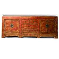 Chinese antique reproduction wooden painted living room tv cabinet